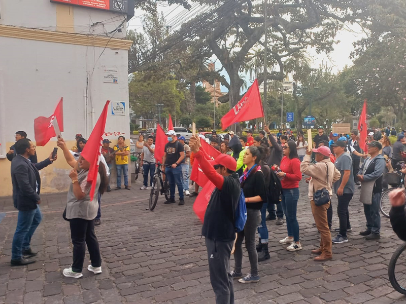 Colectivos sociales reclamaron por la liberación de detenidos en Otavalo 1 ibarra protesta 2
