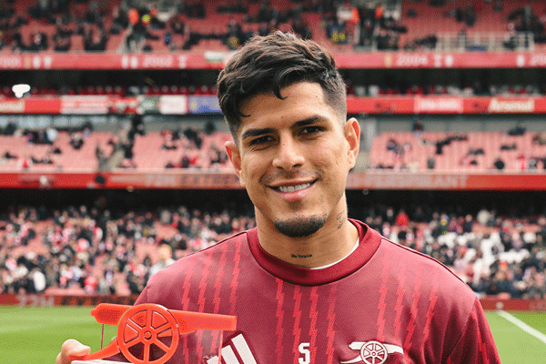 Piero Hincapié regresa hoy con el Arsenal ante Sporting Lisboa, cuartos de final, Champions League 5 Arsenal