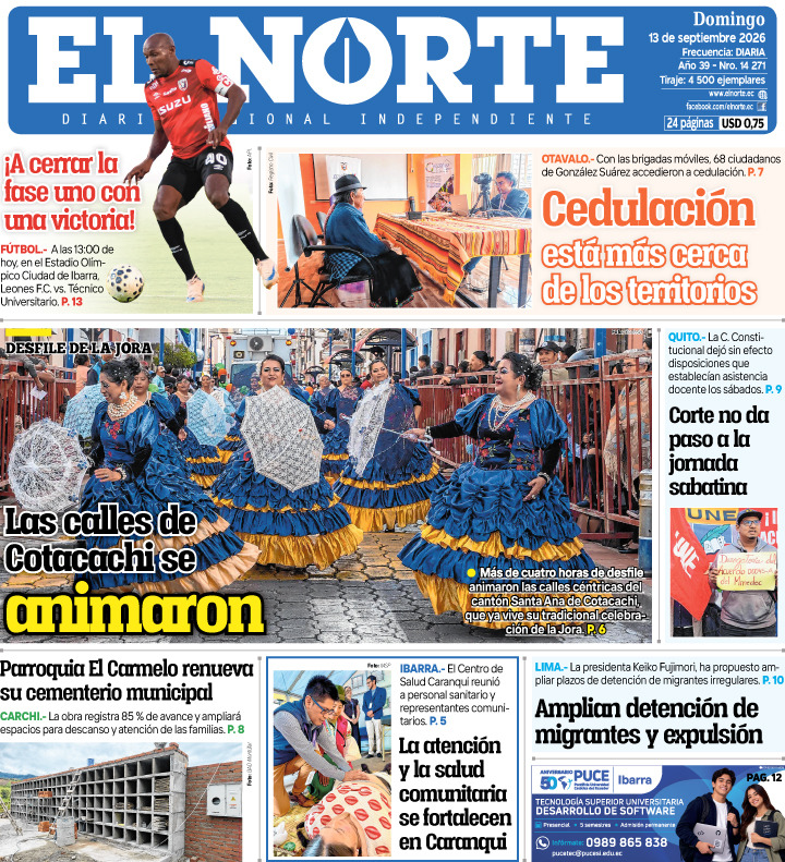 Portada 13 septiembre 2026